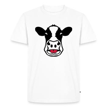 vache tire langue cow 18 - T-shirt Premium bio Homme - blanc - Devant - Nico (187cm)