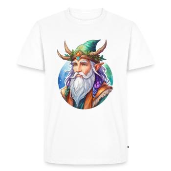 Aquarelles de druide - T-shirt Premium bio Homme - blanc - Devant - Nico (187cm)