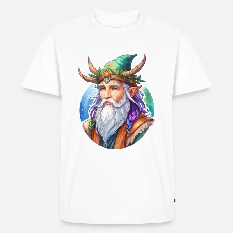 Druide Wasserfarben - Männer Premium Bio T-Shirt - Weiß