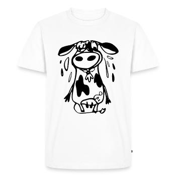 The Pila cow - Men's Premium Organic T-Shirt - white - Front - Nico (187cm)