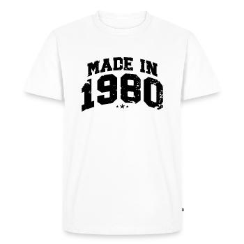 1980 ' s Vintage Born Legends cadeau d’anniversaire - T-shirt Premium bio Homme - blanc - Devant - Nico (187cm)
