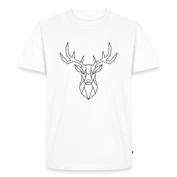 Geometric Deer – Elegance in Polygon Shape - Men's Premium Organic T-Shirt - white - Front - Nico (187cm)