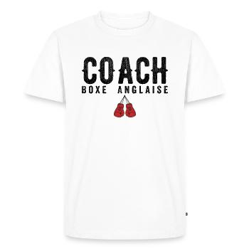 Coach Boxe Anglaise | Entraineur de Boxe Anglaise - T-shirt Premium bio Homme - blanc - Devant - Nico (187cm)