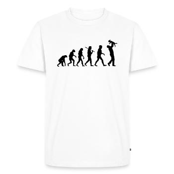 Evolution Vater Tochter Vektor - Männer Premium Bio T-Shirt - Weiß - Vorne - Nico (187cm)