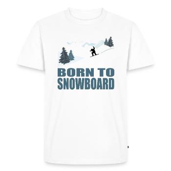 Born to Snowboard - Winter Sports - Men's Premium Organic T-Shirt - white - Front - Nico (187cm)