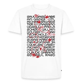 FEOS. OTF Hell v2 - Men's Premium Organic T-Shirt - white - Front - Nico (187cm)