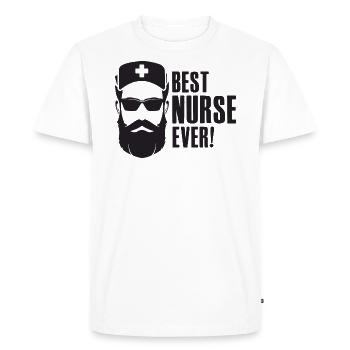 Best Nurse Ever - Krankenschwester Pfleger Notarzt - Men's Premium Organic T-Shirt - white - Front - Nico (187cm)