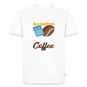 Half Accountant Half Coffee - Men's Premium Organic T-Shirt - white - Front - Nico (187cm)