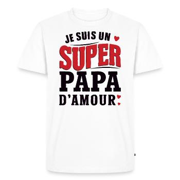 idée cadeau je suis un super papa d'amour - T-shirt Premium bio Homme - blanc - Devant - Nico (187cm)