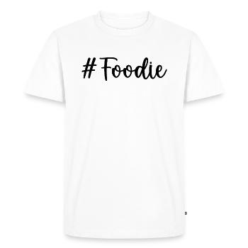 Citation d’un gourmand - T-shirt Premium bio Homme - blanc - Devant - Nico (187cm)