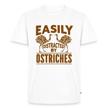 Autruche Oiseau Animal Zoo Vacances Soleil - T-shirt Premium bio Homme - blanc - Devant - Nico (187cm)