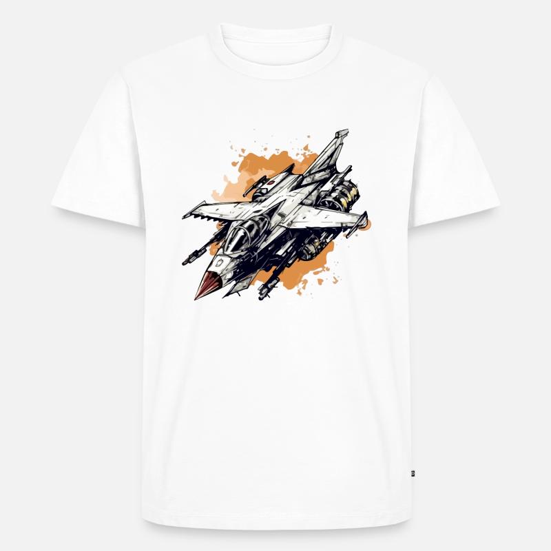 Lightning Hawk Flugzeug - Männer Premium Bio T-Shirt - Weiß