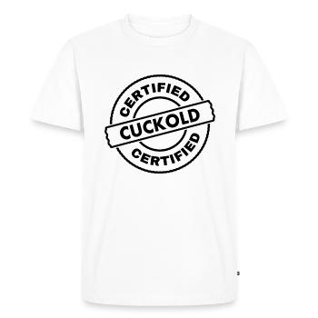 certified cuckold - Men's Premium Organic T-Shirt - white - Front - Nico (187cm)