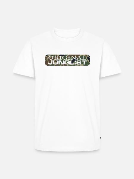 Original Junglist Drum and Bass DnB 90s Camo Remix - Men's Premium Organic T-Shirt - white
