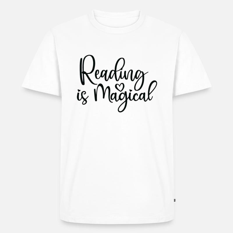 Reading Is Magical - Männer Premium Bio T-Shirt - Weiß