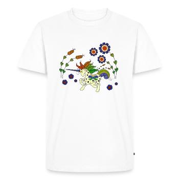 Svensk Enhörning - Swedish Unicorn - T-shirt Premium bio Homme - blanc - Devant - Nico (187cm)