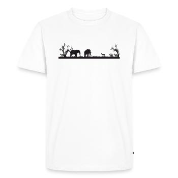 Afrique Éléphants en Savane - T-shirt Premium bio Homme - blanc - Devant - Nico (187cm)