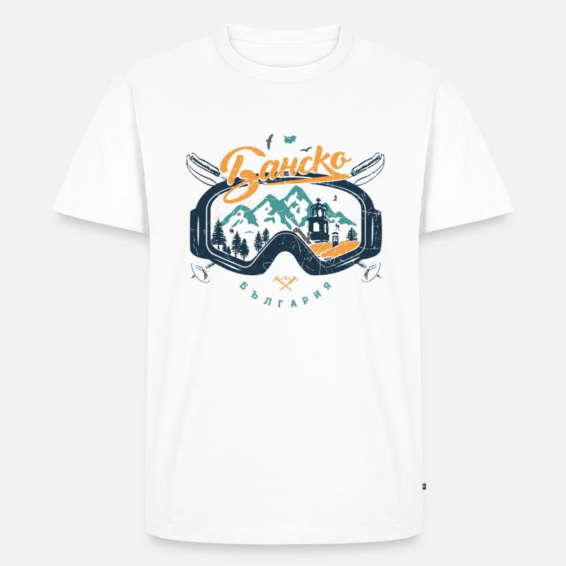 Skizeit Bansko - Männer Premium Bio T-Shirt - Weiß