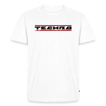Techno - T-shirt Premium bio Homme - blanc - Devant - Nico (187cm)