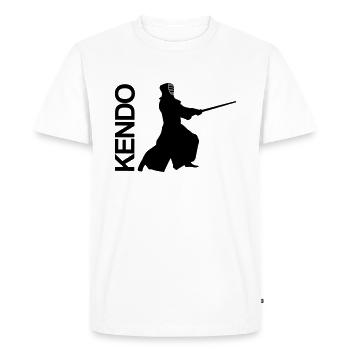 Kendo, martial arts, épée, masque, combat d'épée - T-shirt Premium bio Homme - blanc - Devant - Nico (187cm)