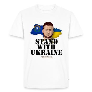 Ukraine supporter Merch Nevada Zelenskyj - Men's Premium Organic T-Shirt - white - Front - Nico (187cm)