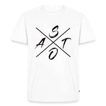 logo sato Simple Style trendwear In - T-shirt Premium bio Homme - blanc - Devant - Nico (187cm)