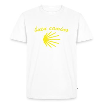 Chemin de Saint-Jacques-de-Compostelle - T-shirt Premium bio Homme - blanc - Devant - Nico (187cm)