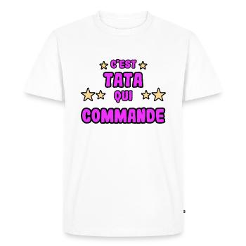 C'est tata qui commande - T-shirt Premium bio Homme - blanc - Devant - Nico (187cm)
