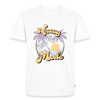 Vacay Fashion Summer Holiday Palm Waves Retro - Men's Premium Organic T-Shirt - white - Front - Nico (187cm)
