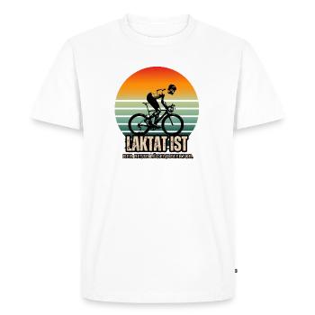 Le cyclisme sur route n’est pas une blague : le lactate non plus. - T-shirt Premium bio Homme - blanc - Devant - Nico (187cm)