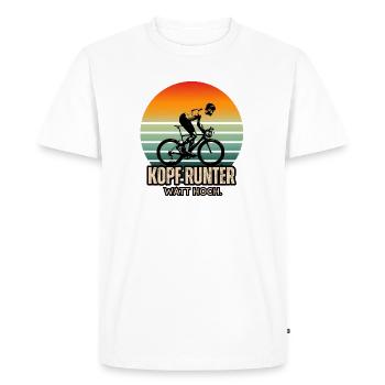 LE t-shirt de la performance : la tête baissée Watts vers le haut - T-shirt Premium bio Homme - blanc - Devant - Nico (187cm)