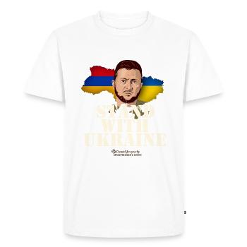 Armenia Stand with Ukraine - Men's Premium Organic T-Shirt - white - Front - Nico (187cm)