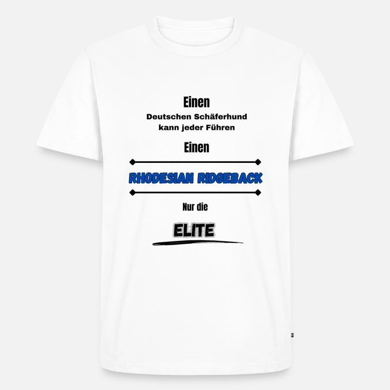 Rhodesian Ridgeback Elite - Männer Premium Bio T-Shirt - Weiß