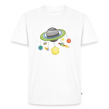 Space Mobile Planet Space / Idée cadeau - T-shirt Premium bio Homme - blanc - Devant - Nico (187cm)