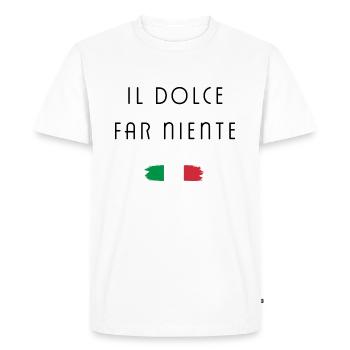 il dolce far niente Italy - Men's Premium Organic T-Shirt - white - Front - Nico (187cm)