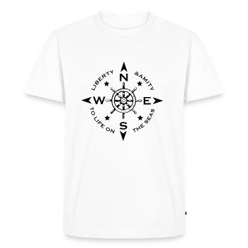 Windrose pour le capitaine - T-shirt Premium bio Homme - blanc - Devant - Nico (187cm)