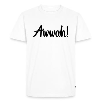 Awwah - Men's Premium Organic T-Shirt - white - Front - Nico (187cm)