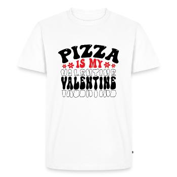 La pizza est ma Saint-Valentin - T-shirt Premium bio Homme - blanc - Devant - Nico (187cm)