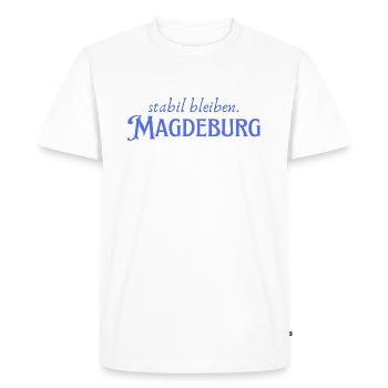 Magdebourg reste stable - T-shirt Premium bio Homme - blanc - Devant - Nico (187cm)