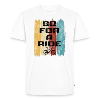 Mountain Bike - Go For A Ride - Fat Bike MTB - Men's Premium Organic T-Shirt - white - Front - Nico (187cm)