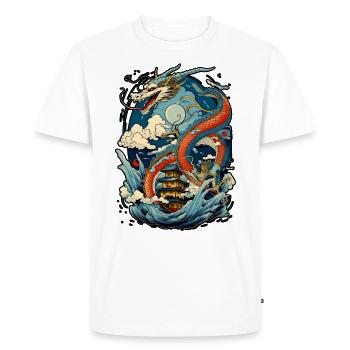 Chinese dragon Illustration on a flat color - Men's Premium Organic T-Shirt - white - Front - Nico (187cm)
