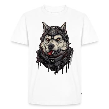 Dog wolf pilot, scifi , Digital Illustration, - Men's Premium Organic T-Shirt - white - Front - Nico (187cm)