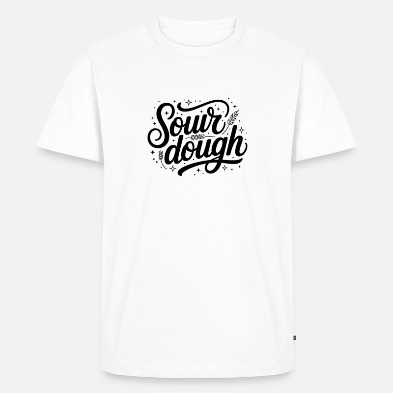 Sauerteig - Cool Bread Logo - Männer Premium Bio T-Shirt - Weiß