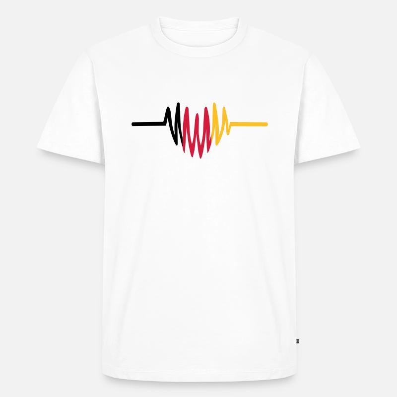 Deutschland Herz - Männer Premium Bio T-Shirt - Weiß