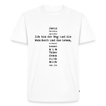 Je suis le chemin - Jean 14:6 - T-shirt Premium bio Homme - blanc - Devant - Nico (187cm)