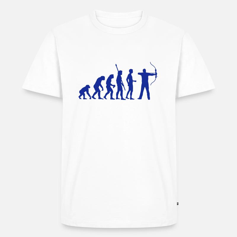 evolution_bogenschiessen - Men's Premium Organic T-Shirt - white