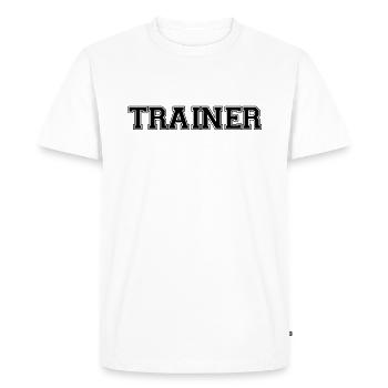 Entraîneur - T-shirt Premium bio Homme - blanc - Devant - Nico (187cm)