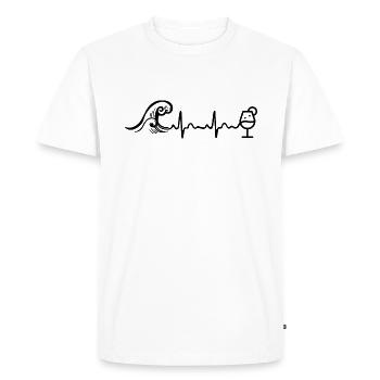 Waves Splash Heartbeat - Men's Premium Organic T-Shirt - white - Front - Nico (187cm)