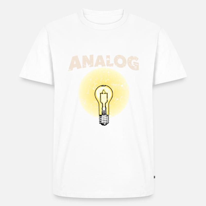 Analog ist super - Glühbirne - Männer Premium Bio T-Shirt - Weiß