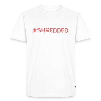 #SHREDDED - Men's Premium Organic T-Shirt - white - Front - Nico (187cm)
